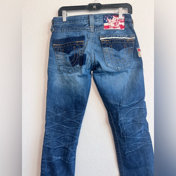 True Religion Boyfriend Patch Low Rise Jeans Size 24 - Picture 5 of 10